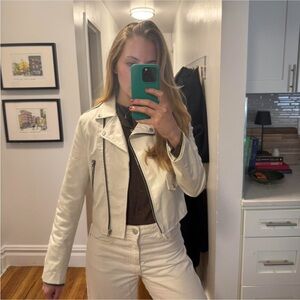 Women's White Leather Jacket